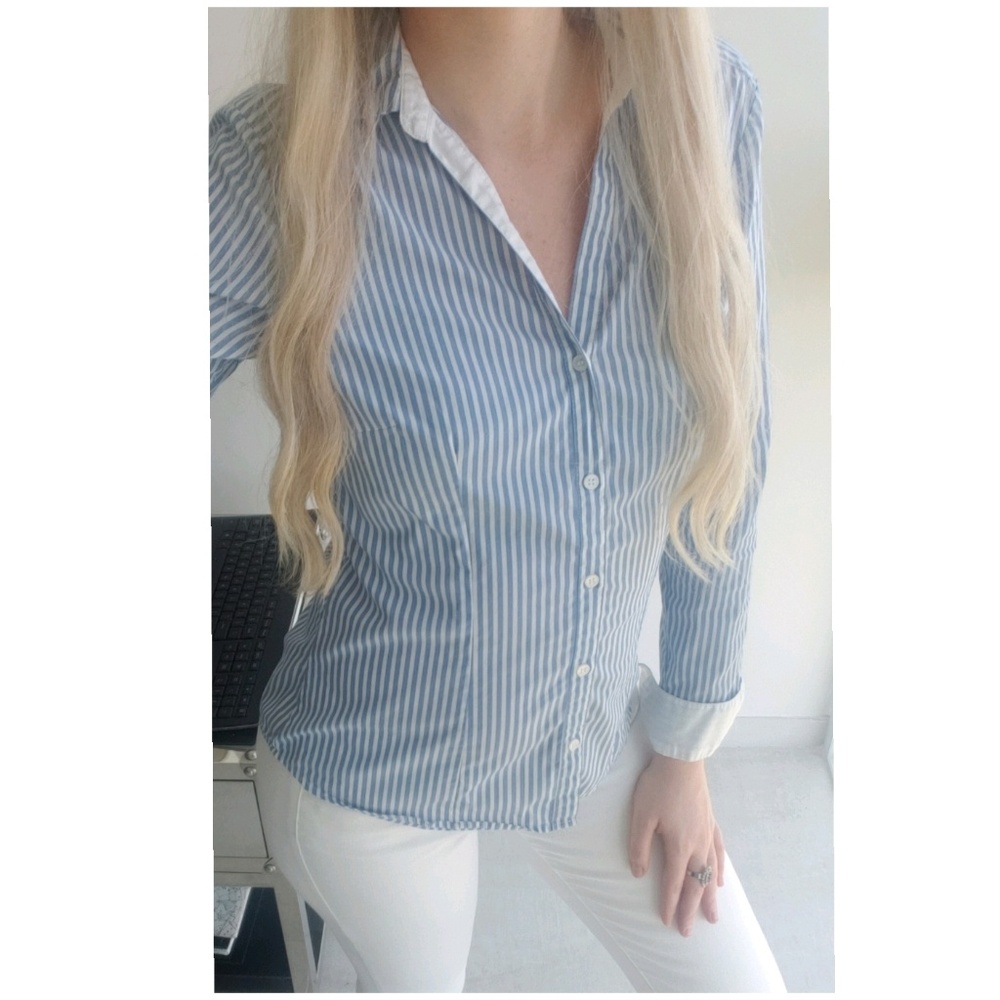 H&M button down shirt striped